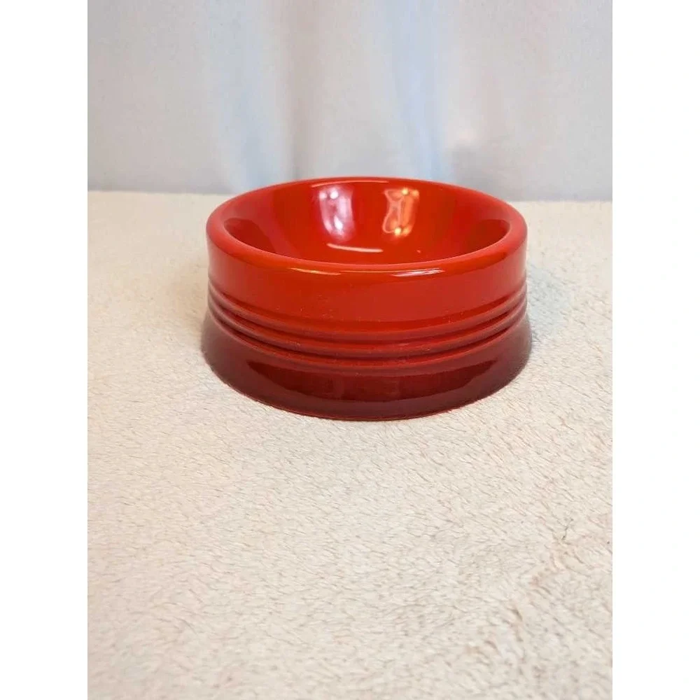 Le Creuset Red‎ Ceramic Pet Bowl Dish Luxury Kitchenware Dishwasher Safe